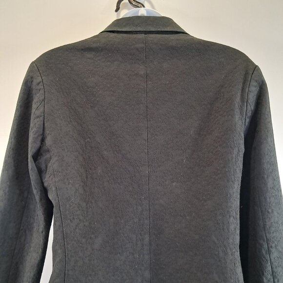 Barneys New York Textured 3 Button Lined Black Blazer Jacket Size 6 - Picture 6 of 9